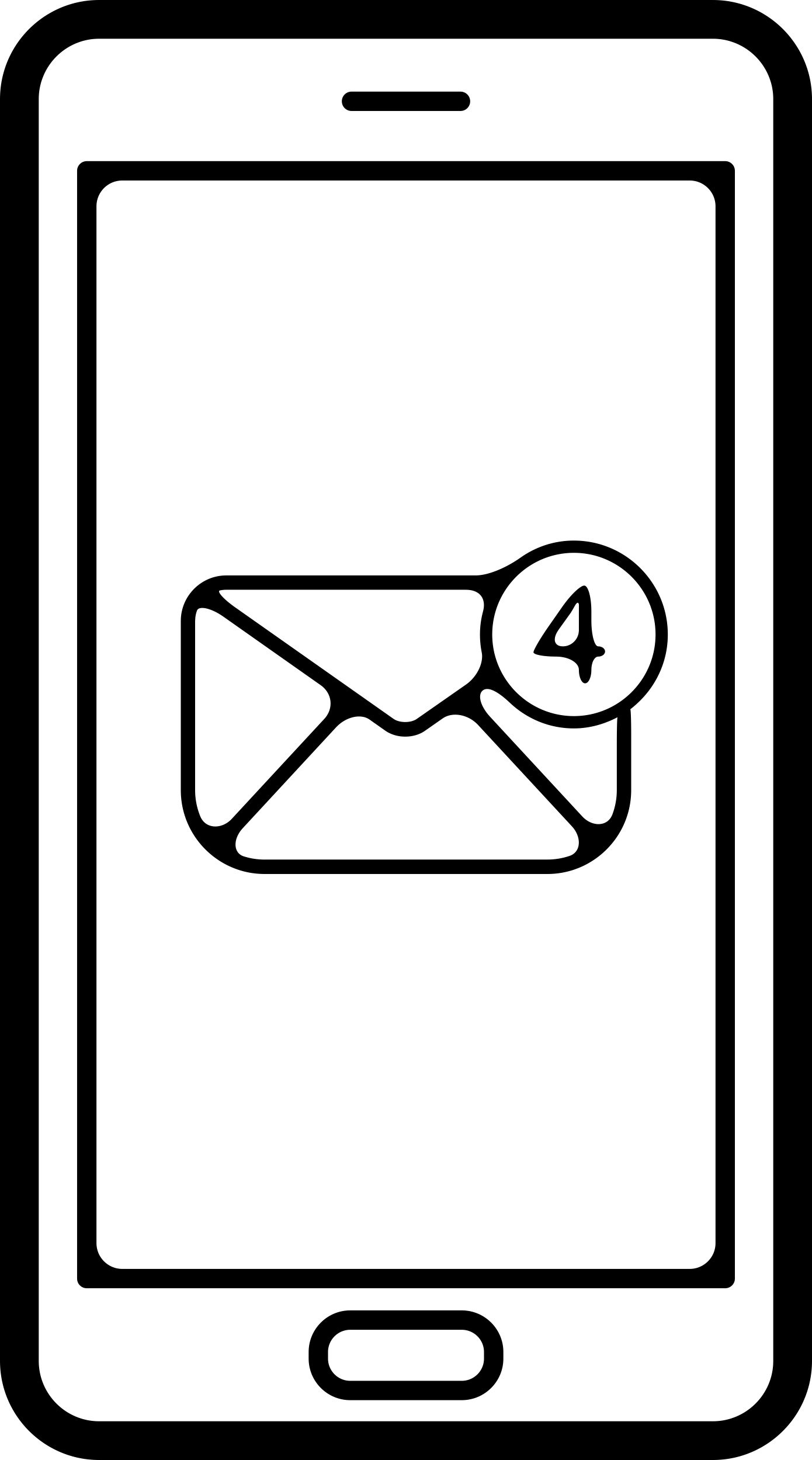 Phone With An Envelope On Screen Contour Svg Vector Free Vectors